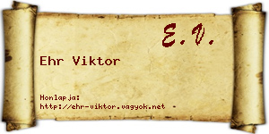 Ehr Viktor névjegykártya